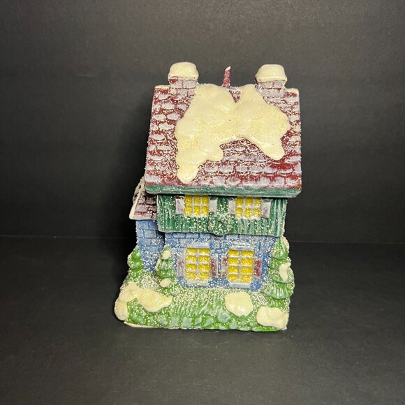 Vintage JC Penny Home Collection Decorative Winter Snow Covered House Candle 6" - Picture 4 of 6